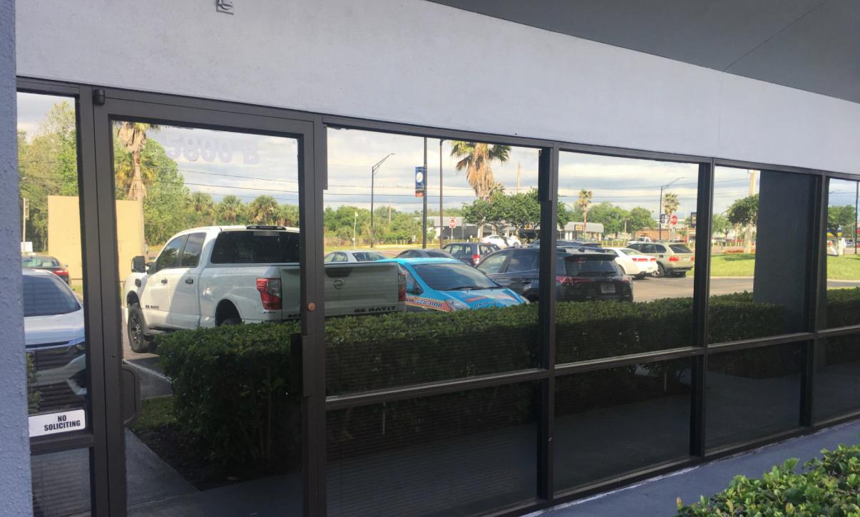 Privacy Film installed on architectural glass